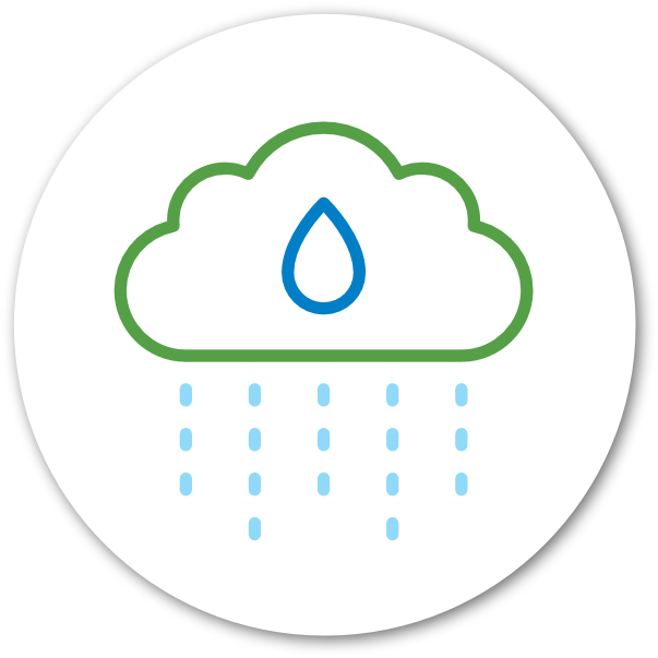 icone pour illustrer la récupération des eaux de pluie